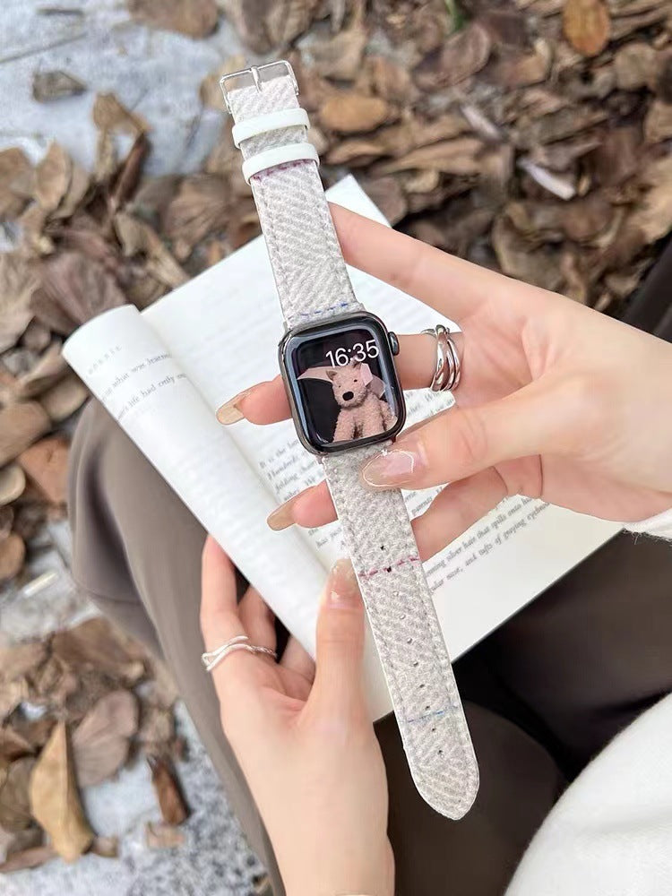 Interface droite de sangle en cuir de laine